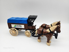 VINTAGE MARKED ERTL HINCKLEY & SCHMITT CAST IRON & PLASTIC HORSE & BUGGY BANK  picture