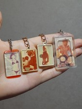 Vintage 80-90s Keychains Photo Sexy Ladies Set of 4 Provocative Girls For Adults picture