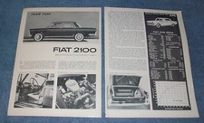 1960 Fiat 2100 Sedan Vintage Road Test Info Article