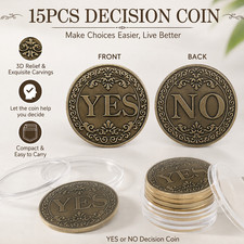 15PCS Yes/No Flip Challenge Coin, Decision Coin ,Novelty Gift picture