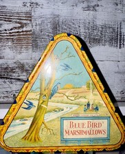Vintage BLUE BIRD MARSHMELLOWS Tin - Harry Horne Co Ltd, Toronto 💙🏕️💛 picture