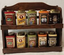 Tin Spice Shaker With Rack - By  Case Manufacturing Collection - Set of 10 Vtg  picture