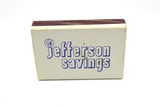 Vintage Matchbook Jefferson Savings Pocketbox Diamond Match Division Few Matches picture