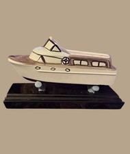 Vintage ~ 1950s ~ Ceramic ~ Yatch Cabin Cruiser ~ Boat Planter picture