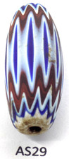 XL Unusual Pattern Antique Venetian Chevron Trade Bead African AS29  Bg67 picture