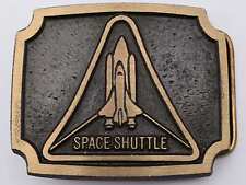 Solid Brass Space Shuttle Rocket 1970s Vintage Belt Buckle picture