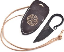 Celtic Necklace Knife Hand Forged Mini Fixed Blade EDC Viking Pendant Knife picture