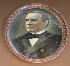 Vintage 1896 William McKinley Presidential Campaign Tin Tray 16
