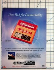 D'Addario Pro-Arté Classical Guitar Strings Magazine Print Ad Vintage Ephemera picture