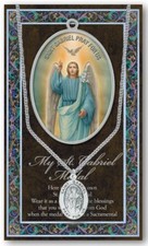 St. Gabriel the Archangel Medal Necklace with Embossed Holy Pamphlet picture
