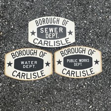 Vintage Borough Carlisle PA Decals Water Sewer Public Works Dept 12” Lot 3 A57 picture