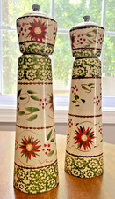 Temptations by Tara Old World Salt Pepper Grinder Mill Set of 2 Green picture