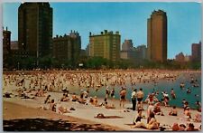 Oak Street Beach Chicago Illinois Sunbathers Postcard V344 picture