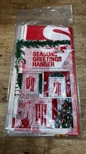 Vintage Seasons Greetings  Banner Clear Plastic Film Retro And Classic X-mas picture