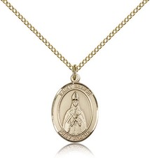 Saint Blaise Medal For Women - Gold Filled Necklace On 18 Chain - 30 Day Mon... picture