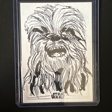 2026 Topps Chrome Star Wars Galaxy Chewbacca 1/1 Sketch Rico Dela Rosa RDR picture