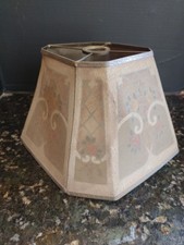 Antique Rembrandt 8 Panel Metal Mesh Table Lamp Shade Art Deco picture