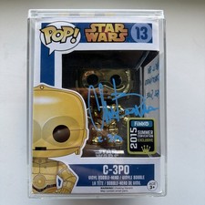 Chris Bartlett Signed C-3PO Funko Pop #13 Star Wars Auto w/ Quote  picture