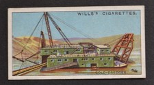 1927 Wills's Engineering Wonders Cigarette Card No. 20 Gold-Dredger, U.S.A. picture