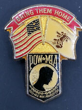 Lapel Pin POW-MIA Flag Eagle Shield Bring Them Home Vintage picture