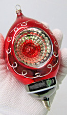 VTG Glass Double Indent STARBURST Finial Jumbo DROP Christmas Ornament Germany picture