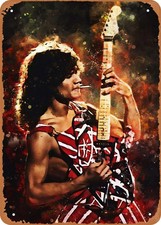 Poster Music Eddie Van Halen Plaque Tin Metal Signs Home Décor 8x12  picture
