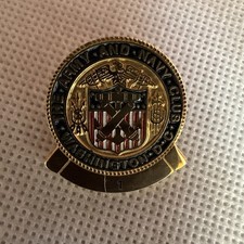 Army & Navy Club Washington DC Vintage Gold Tone Lapel Pin Badge USA #1 picture