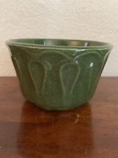 VINTAGE MCCOY FLORALINE Swirl UTILITY PLANTER 506  6” GLOSSY Green Flower Frog picture