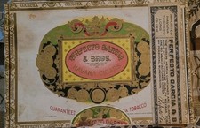Vintage Perfecto Garcia & Bros Havana Tobacco Long Filler Wood Cigar Box... picture