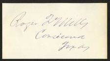 Roger Q Mills d1911 signed autograph 2.5x5.5 cut US Senator from Texas ^ picture