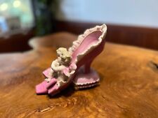 Antique Meissen Porcelain Pink Shoe With Cherubs picture
