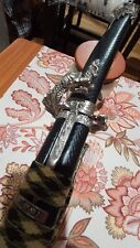 DRAGON SAMURAI KATANA SWORD WITH 2 THROWING KNIVES ON SCABBARD BLACK picture
