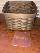 Longaberger 2003 TV Time Media Basket CATCH ALL ORGANIZER  Dark Brown picture