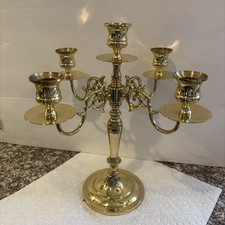 Beautiful Vintage Baldwin Brass Candelabra - 5 Candle Holder - 11.5” Tall USA picture