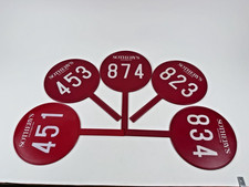 Lot Of 5 Vintage Sotheby’s Auction Bid / Bidder Paddle Double Sided Red picture