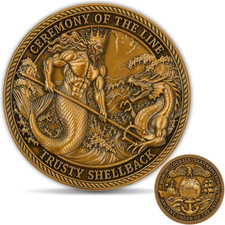 Navy Shellback Crossing the Line Challenge Coin – Trusty Shellback Ceremony picture