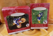 Vintage 1999-2000 Hallmark Ornaments Mickey's Holiday Parade Daisy & Donald Duck picture