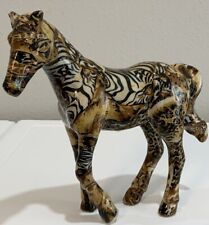 La Vie Safari Patchwork Series Mare Ceramic w/ Applied Fabric Figurine picture