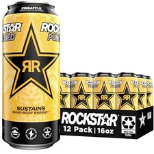 Rockstar Punched Energy Drink, Pineapple, 16 Fl Oz Cans (Pack of 12) picture