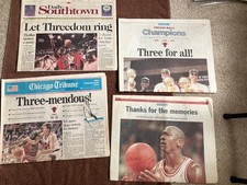 6x Chicago Tribune & Daily Southtown 1993/1996 Newspapers Chicago Bulls Champs picture