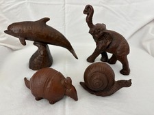 Red Mill Mfg figurines Set of 4, Dolphin, Armadillo, Snail and Elephant picture