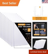 Secure 10 Pack Silver-Age Comic Book Holders - Crystal Clear & Stylish Display picture