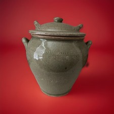 Gorgeous Asian inspired Studio Covered Jar Sage Green Beer Jar maybe R.Batterham picture