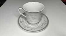 Darice TeaCup and Saucer White and Gold With “Tea” Written. picture