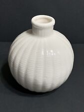 Rare TIFFANY & CO White Basket Weave Ribbed PORCELAIN MELON BALL Bud VASE EXC picture