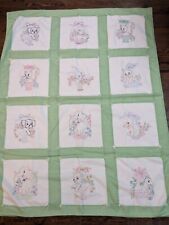 Antique Handmade Baby Blanket Quilt 39