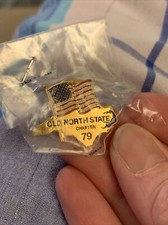 Vintage Old North State Chapter 79 USA Gold Tone Enamel Lapel Pin (GW10) picture