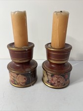 Vintage Italian Ceramic Candle Holders Set of 2 Cottage  Mid Century Farmhouse picture