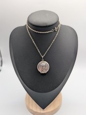 Vintage Mother Mary Locket Pendant With Rosary New With Tag Silver Tone picture