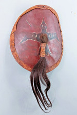 Small Plains Ceremonial Shield with Thunderbird and Hair Drop 9